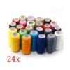 SODIAL 24 Assorted Colors Polyester Sewing Thread Pack of 24
