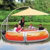 The Barbecue Dining Boat: This is the boat with a built-in barbecue grill, umbrella, and trolling motor that provides waterborne cookouts for up to 10 adults.