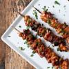 Honey Beer Glazed Chicken Skewers. Both oven and grill methods listed.