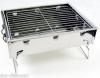 Tisch-Grill Edelstahl BBQ Grill Holzkohlegrill Barbecuegrill Grillfche 34x25 cm