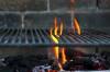 Bar b cue barbecue fire BBQ coal fire iron grill -