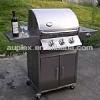 3 burners portable gas bbq grill with side oven
