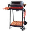 Meco 9329W Deluxe Electric Cart Grill with Rotisserie, Satin Black