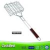 Fashion style smart vegetable bbq grill in wood handle/bbq basket/bbq mesh