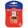 VERBATIM 44051 - Verbatim Pendrive 32gb Micro P-blist Black