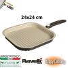 Kép 1/4 - Ravelli Happy Cooking grill serpenyő - kerámia erősítésű bevonattal - 24x24 cm
