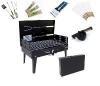 Wholesale Portable Suitcase Charcoal Barbecue Grill BBQ Box Windshield Settings