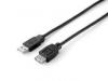 Equip USB 2.0 hosszabbt kbel, AM- AF 1.8m, ketts rnykols, fekete