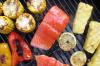Use the whole grill to make a meal: corn, salmon, lemons, polenta and peppers. Credit: Lynne Curry