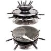 AJRACSTGR FD Andrew James Luxury Stone Raclette Grill And Fondue Set
