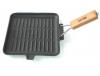 Öntöttvas grill serpenyő 24cm szögletes