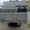 Commercial gas 6 burner stove combination flat grill salamander broiler
