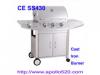 Stainless Propane BBQ Grill with cast iron burner
