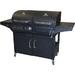 Combination Charcoal Gas Grill with 3 Burners and Side Burner