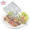 Churrasco grill cesta triplo de peixe com punho de madeira venda pela fbrica